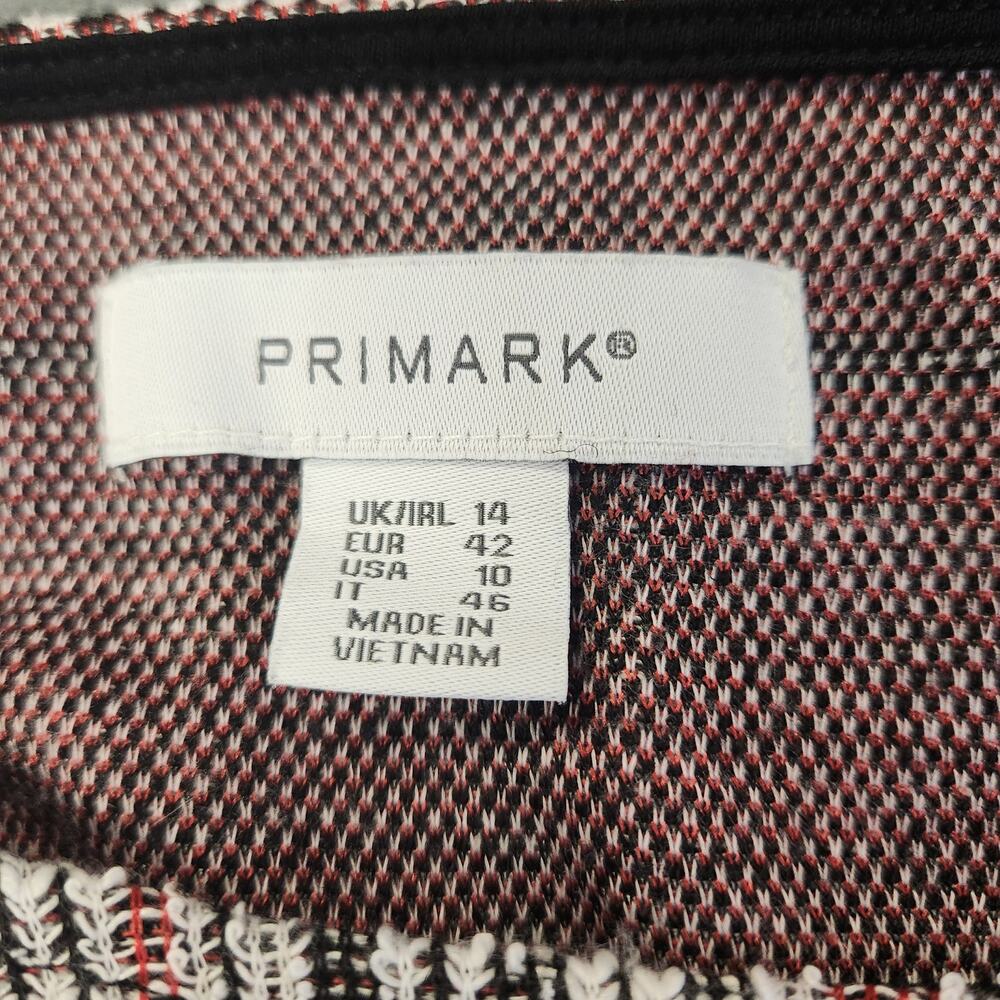 PRIMARK Mini Dress Womens 10 Black White Tweed Tartan Plaid Office Career 70s - Picture 4 of 12